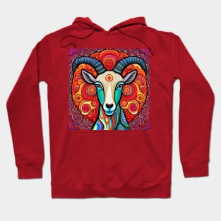 Bill the Quirky and Colorful Goat Hoodie